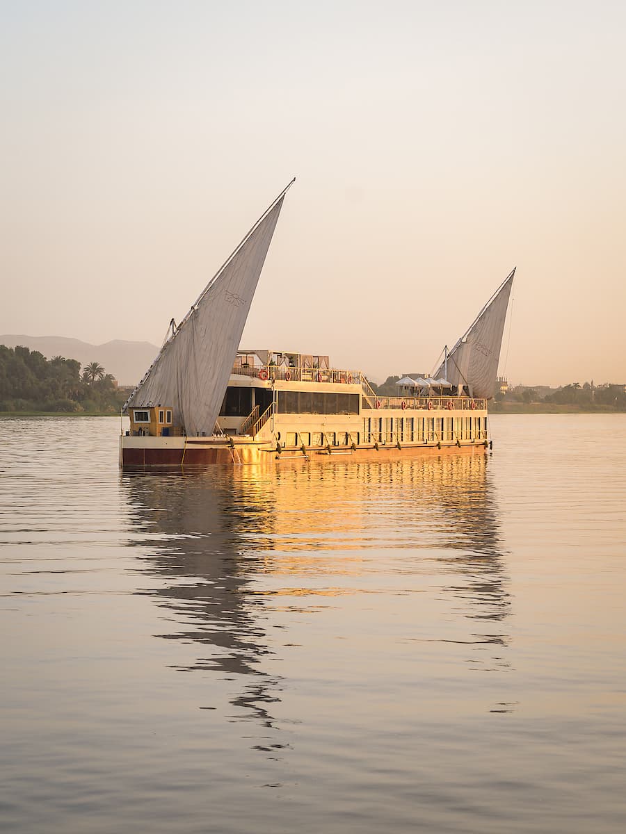 Nile Divine dahabiya sailing on the Nile